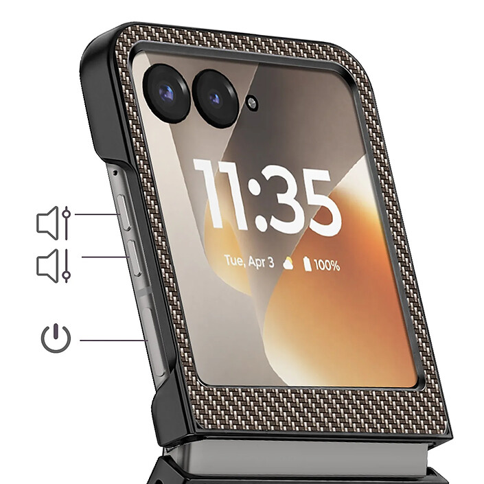 Avis Avizar Coque pour Motorola Razr 70 Effet Fibres de Carbone Rigide