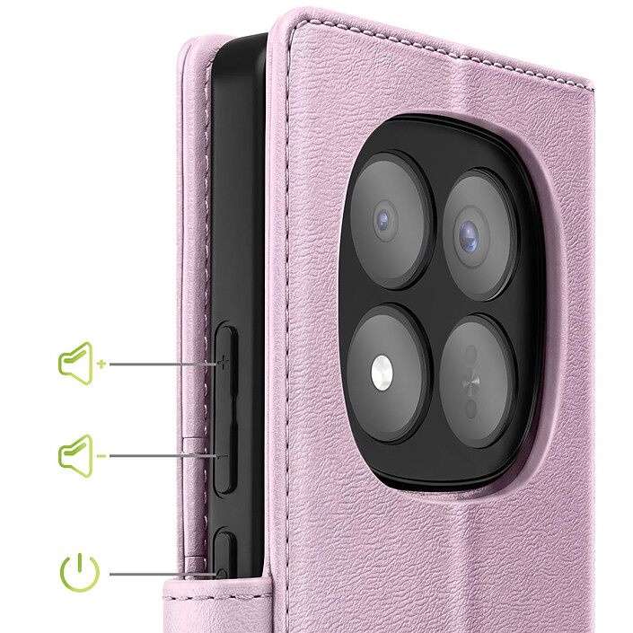 Acheter Mayaxess Étui Portefeuille 2 en 1 pour Redmi Note 15 Pro Plus 5G avec Coque Détachable Rose champagne