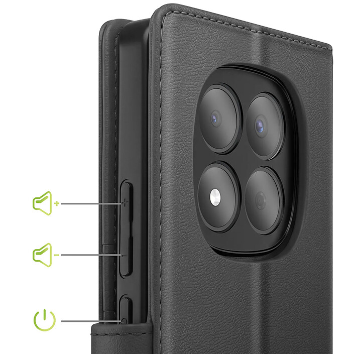 Acheter Mayaxess Étui Portefeuille 2 en 1 pour Redmi Note 15 Pro 5G avec Coque Détachable Noir