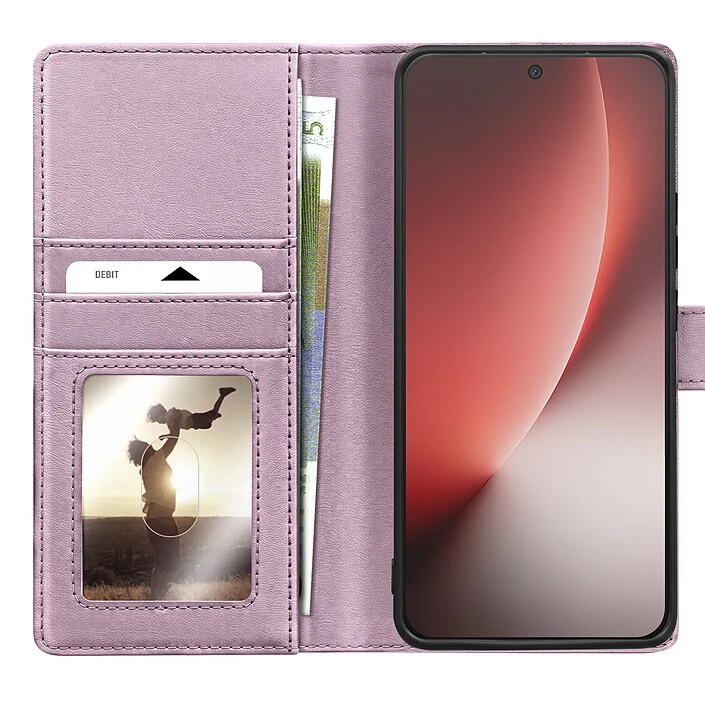 Mayaxess Étui Portefeuille 2 en 1 pour Honor Magic 8 Lite avec Coque Détachable Rose champagne pas cher