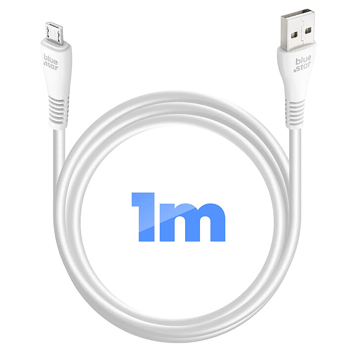Blue Star Câble Micro-USB vers USB-A 2A en Nylon Tressé 1.2m Noir pas cher