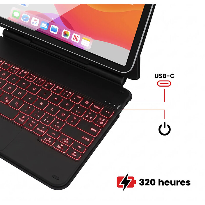 Acheter Avizar Étui Clavier AZERTY pour Tablette 10" avec connecteur USB-C et Support Intégré