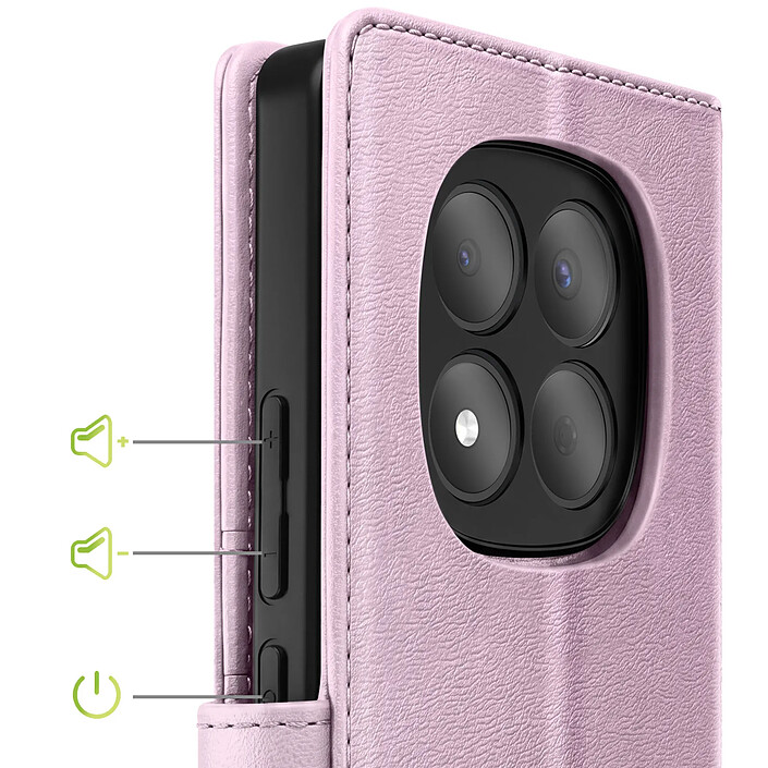 Acheter Mayaxess Étui Portefeuille 2 en 1 pour Redmi Note 15 avec Coque Détachable Rose champagne