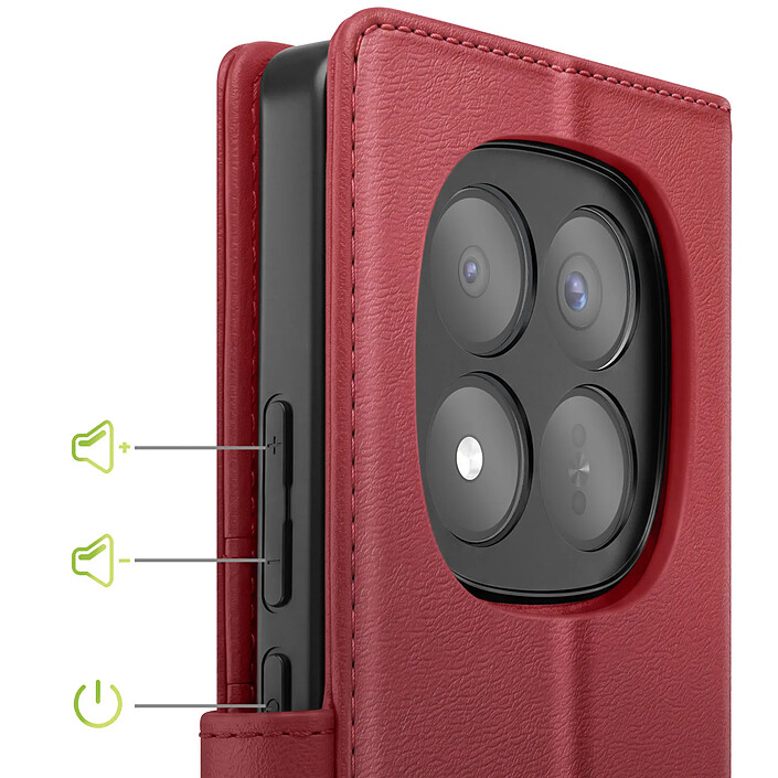 Acheter Mayaxess Étui Portefeuille 2 en 1 pour Redmi Note 15 Pro Plus 5G avec Coque Détachable Bordeaux