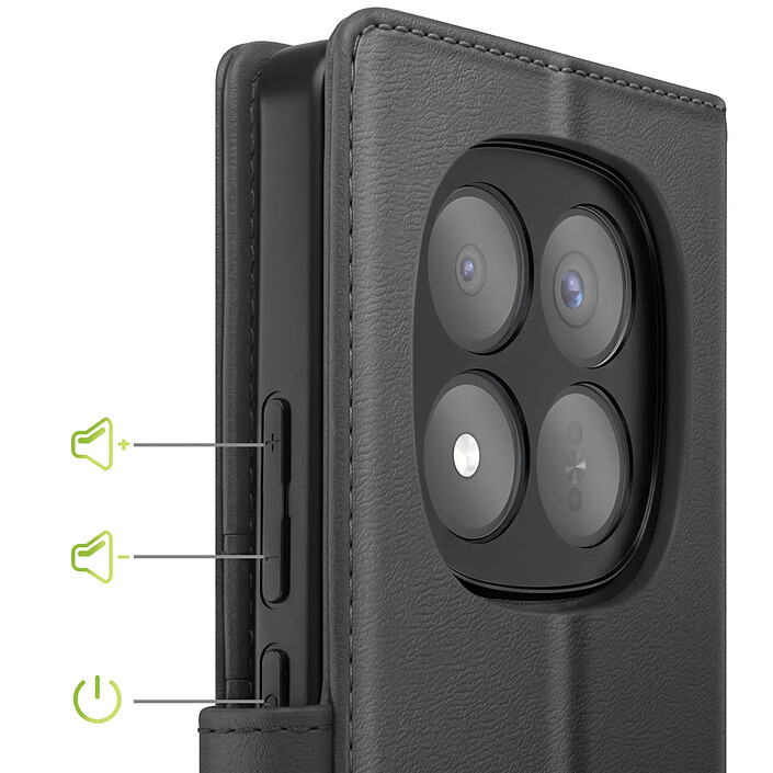 Acheter Mayaxess Étui Portefeuille 2 en 1 pour Redmi Note 15 Pro Plus 5G avec Coque Détachable Noir