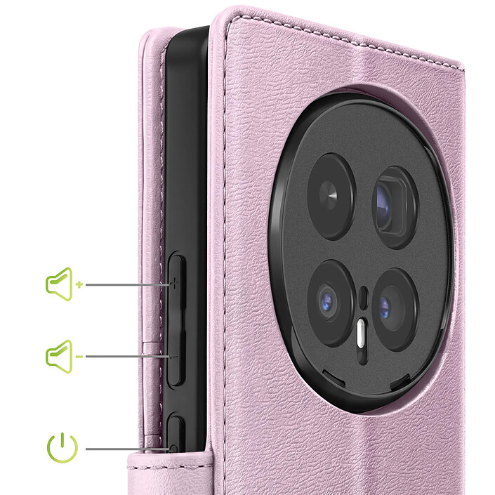 Acheter Mayaxess Étui Portefeuille 2 en 1 pour Honor Magic 8 Pro avec Coque Détachable Rose champagne
