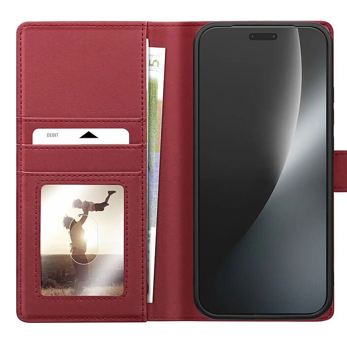 Mayaxess Étui Portefeuille 2 en 1 pour Honor Magic 8 Pro avec Coque Détachable Bordeaux pas cher