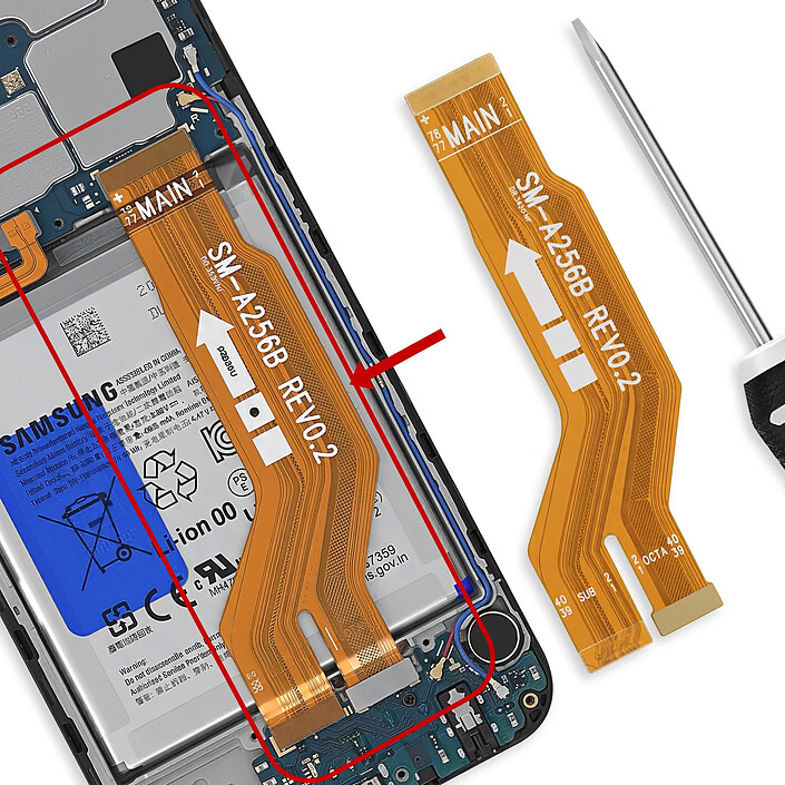 Acheter Clappio Nappe de Carte Mère pour Samsung Galaxy A25 5G avec Câble Flex