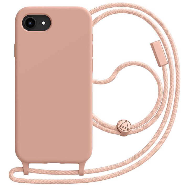 Avizar Coque pour iPhone 16e en Silicone avec Cordon en Nylon Tressé Ajustable