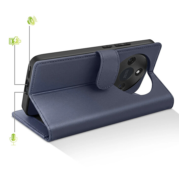 Avis Mayaxess Étui Portefeuille 2 en 1 pour Honor Magic 8 Lite avec Coque Détachable Bleu nuit