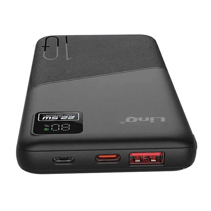 LinQ PowerBank 10000mAh 22.5W Power Delivery USB-C / USB-A avec Écran LED Noir pas cher