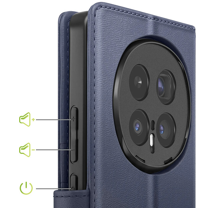Acheter Mayaxess Étui Portefeuille 2 en 1 pour Honor Magic 8 Pro avec Coque Détachable Bleu nuit