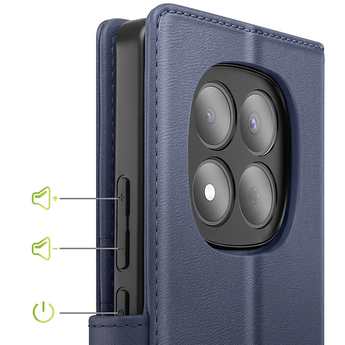 Acheter Mayaxess Étui Portefeuille 2 en 1 pour Redmi Note 15 avec Coque Détachable Bleu nuit
