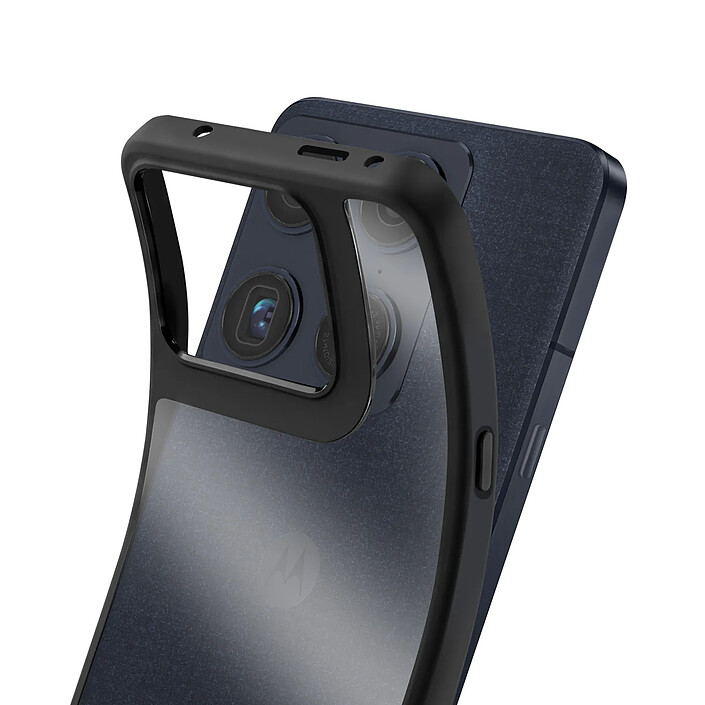 iMak Coque pour Motorola Signature Antichoc Bi-Matière avec Coins Renforcés Noir pas cher