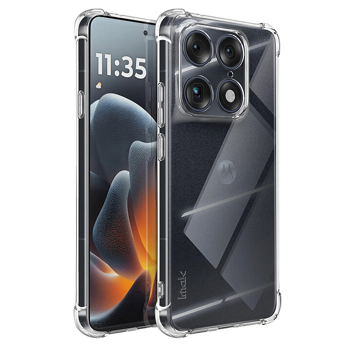 iMak Coque pour Motorola Signature Antichoc en Silicone Compatible avec Charge Qi Transparent