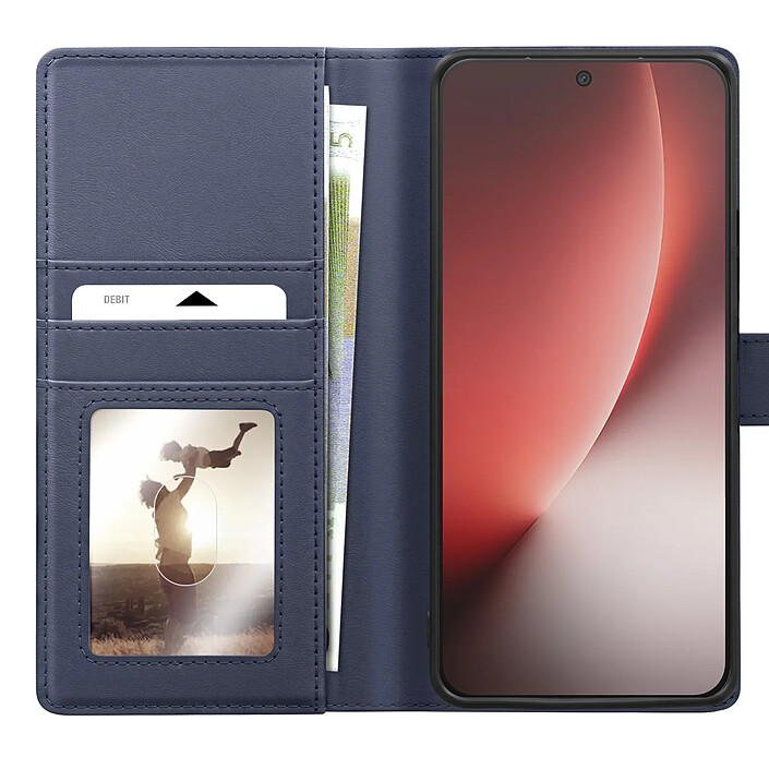 Mayaxess Étui Portefeuille 2 en 1 pour Honor Magic 8 Lite avec Coque Détachable Bleu nuit pas cher