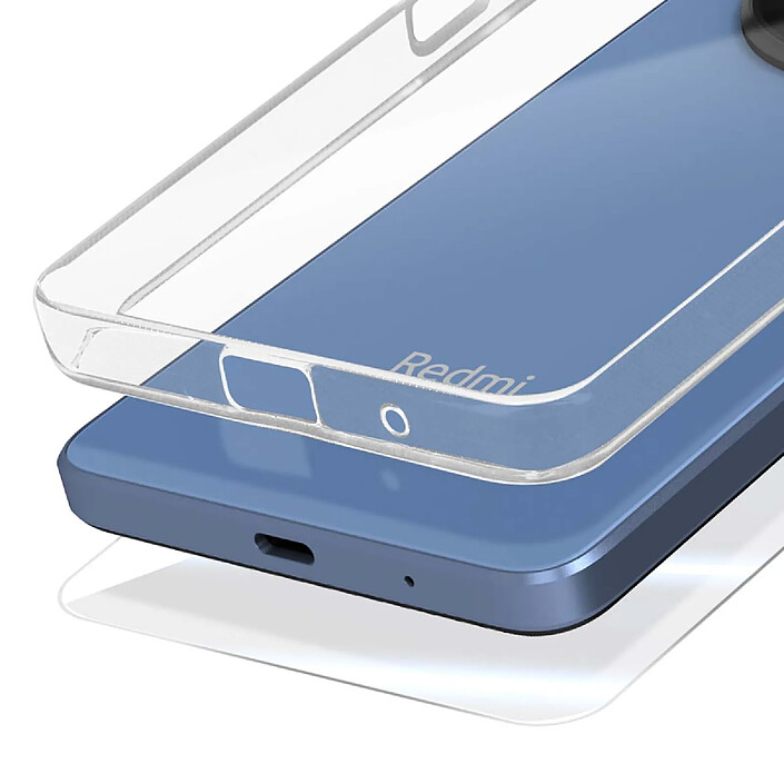 Acheter Jaym Coque Souple pour Redmi A3 / A3X avec Verre Trempé 9H 2.5D Transparent