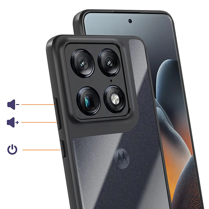 Avis iMak Coque pour Motorola Signature Antichoc Bi-Matière avec Coins Renforcés Noir