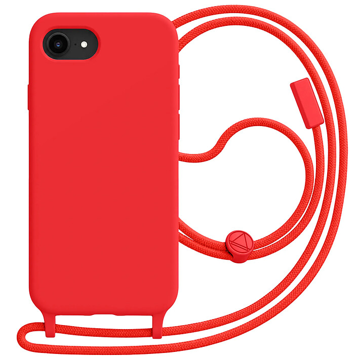 Avizar Coque pour iPhone 16e en Silicone avec Cordon en Nylon Tressé Ajustable