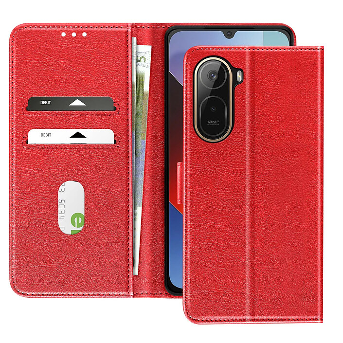 Avizar Étui pour Redmi A7 Pro Série Chesterfield avec Porte-cartes et Support Vidéo
