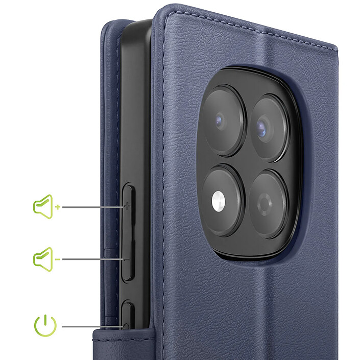 Acheter Mayaxess Étui Portefeuille 2 en 1 pour Redmi Note 15 Pro 4G avec Coque Détachable Bleu nuit