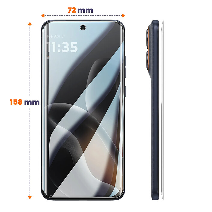 iMak Film Protecteur d'Écran pour Motorola Edge 70 Fusion en Hydrogel Incurvé Transparent pas cher