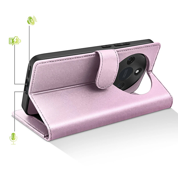 Avis Mayaxess Étui Portefeuille 2 en 1 pour Honor Magic 8 Lite avec Coque Détachable Rose champagne