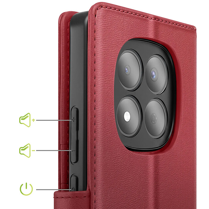 Acheter Mayaxess Étui Portefeuille 2 en 1 pour Redmi Note 15 avec Coque Détachable Bordeaux