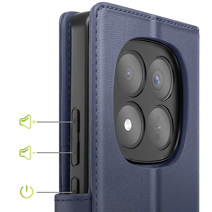 Acheter Mayaxess Étui Portefeuille 2 en 1 pour Redmi Note 15 Pro Plus 5G avec Coque Détachable Bleu nuit