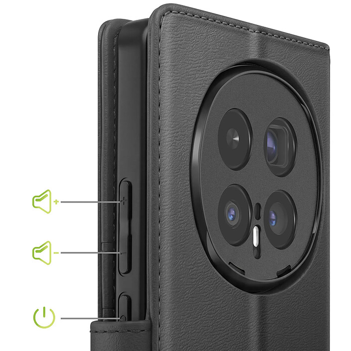 Acheter Mayaxess Étui Portefeuille 2 en 1 pour Honor Magic 8 Pro avec Coque Détachable Noir
