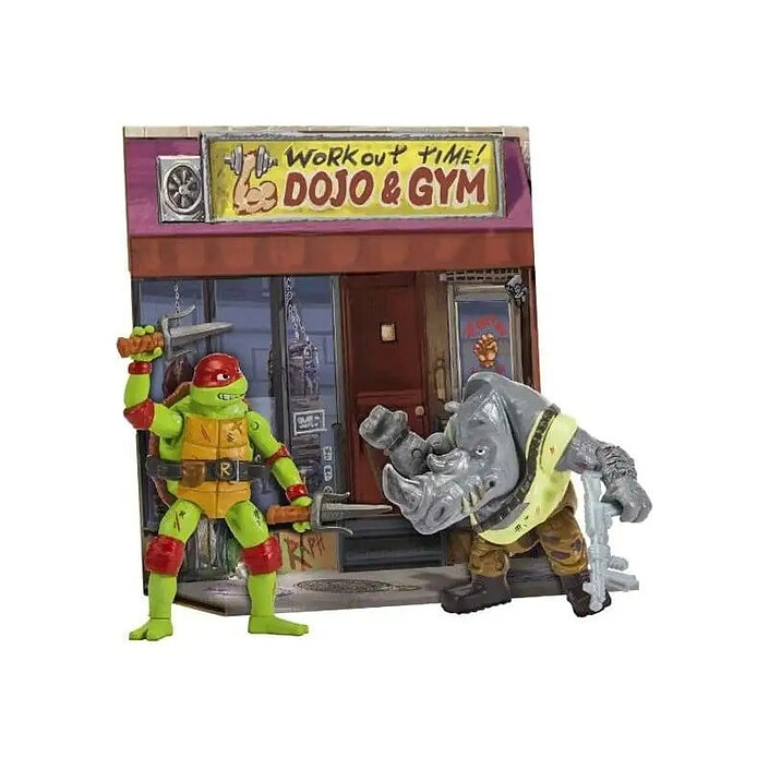 Ninja Turtles: Teenage Years - Figurines Battle Pack Raphael vs. Rocksteady 11 cm