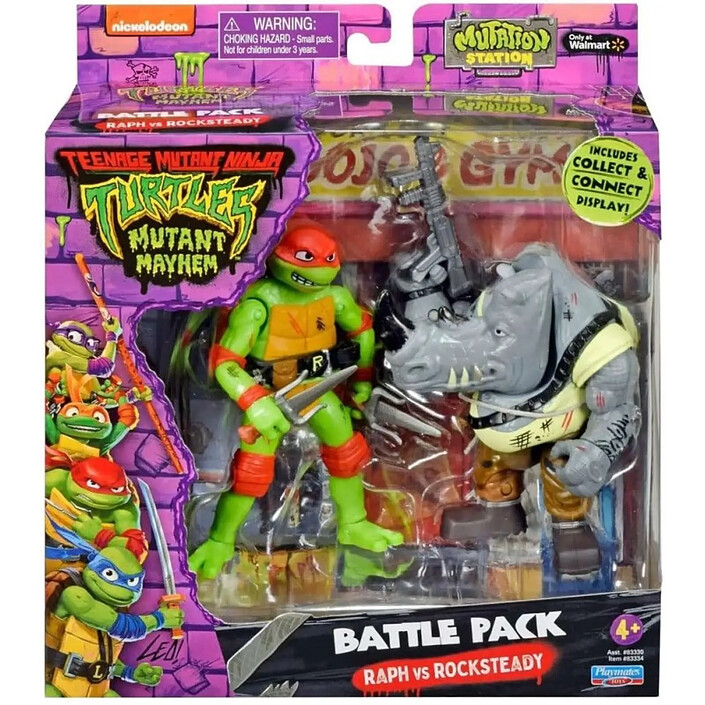 Avis Ninja Turtles: Teenage Years - Figurines Battle Pack Raphael vs. Rocksteady 11 cm
