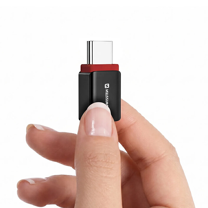 Swissten Bloqueur de Données USB-C Anti Piratage avec Charge Rapide 240W Noir pas cher