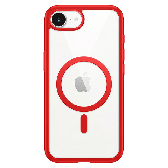 Zanaé Coque MagSafe pour iPhone 16e avec Contour Souple et Caméra Surélevée Rouge