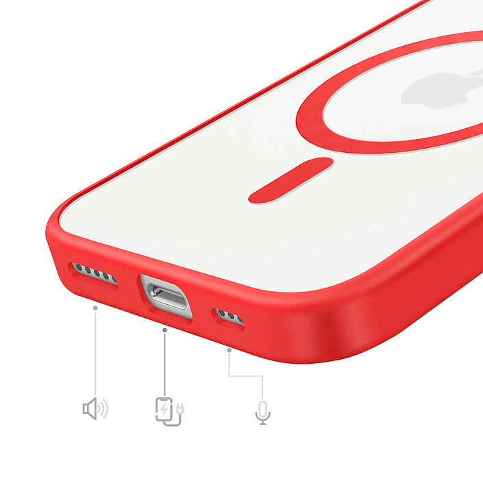 Acheter Zanaé Coque MagSafe pour iPhone 16e avec Contour Souple et Caméra Surélevée Rouge