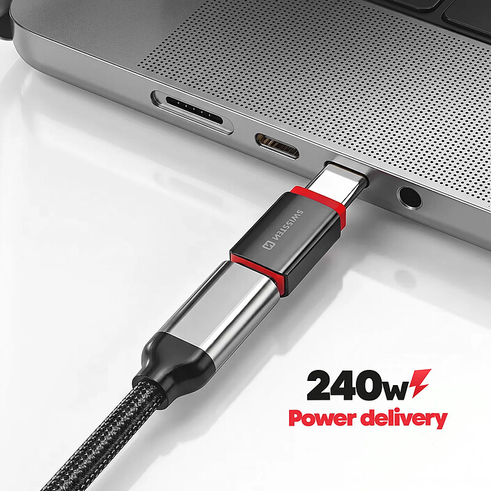 Acheter Swissten Bloqueur de Données USB-C Anti Piratage avec Charge Rapide 240W Noir