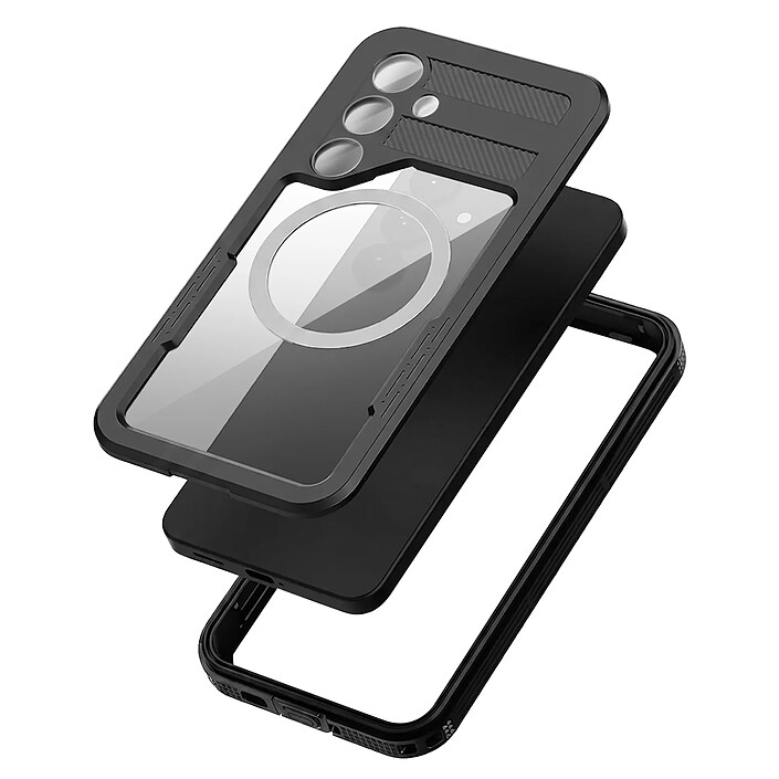 Acheter Shellbox Coque MagSafe Étanche pour Galaxy S25 Intégrale Antichoc Noir
