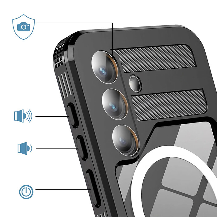 Avis Shellbox Coque MagSafe Étanche pour Galaxy S25 Intégrale Antichoc Noir