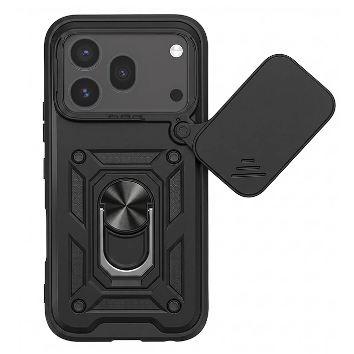 Mayaxess Coque pour Honor 600 Pro avec Cache Caméra Coulissante et Bague Magnétique Noir