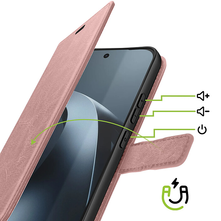 Avis Mayaxess Étui Portefeuille pour Xiaomi 17T avec Dragonne et Fonction Support Rose gold