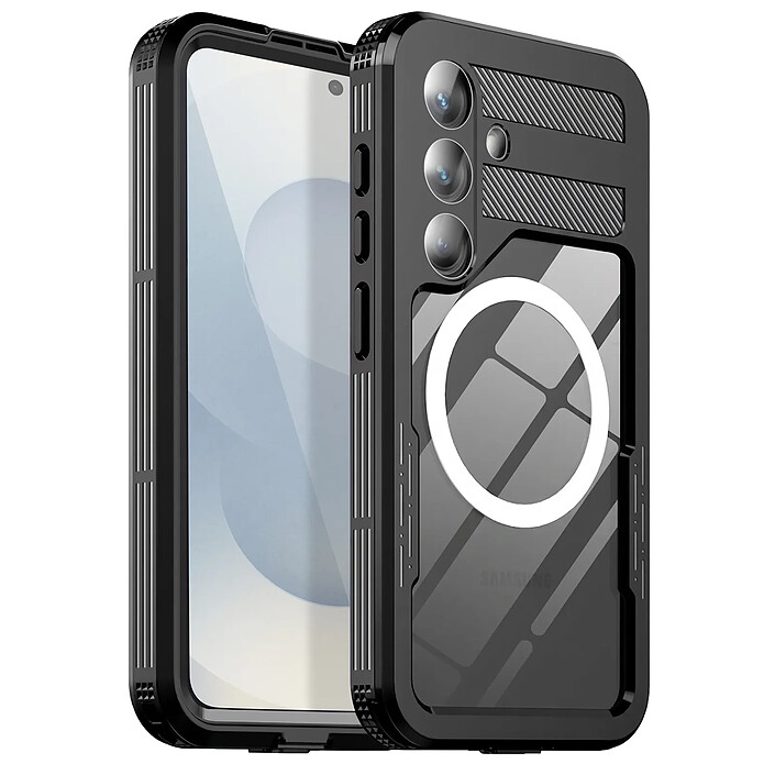 Shellbox Coque MagSafe Étanche pour Galaxy S25 Intégrale Antichoc Noir