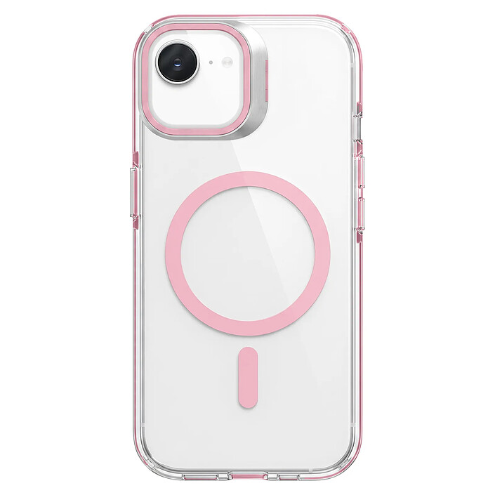 Zanaé Coque pour iPhone 16e Série Hooke MagSafe avec Cache Caméra Stand Rose