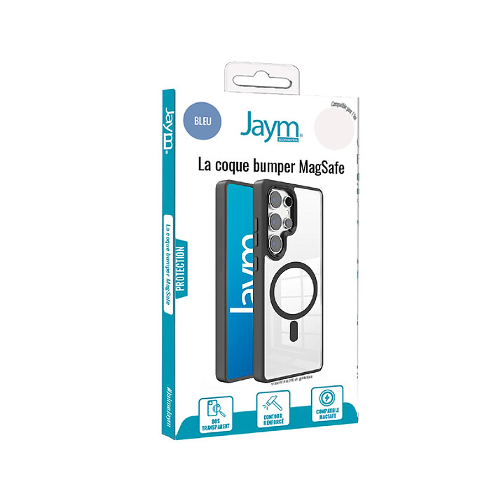 Jaym Coque Bumper pour Galaxy S26 Ultra compatible MagSafe avec Coins Renforcés Noir / Transparent pas cher