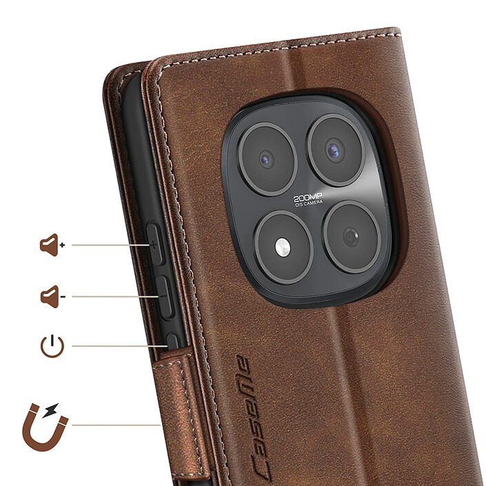 Acheter Avizar Étui Portefeuille Vintage pour Redmi Note 15 Pro 5G Collection CaseMe Anti-RFID