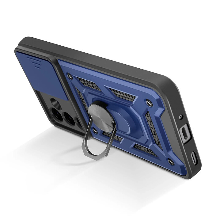 Mayaxess Coque pour Samsung Galaxy A17 Antichocs MIL-STD 810G avec Anneau Support Bleu nuit pas cher