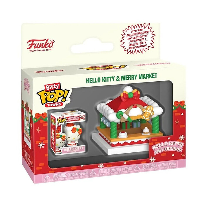 Hello Kitty - Figurine Bitty POP! Holiday Merry Market pas cher