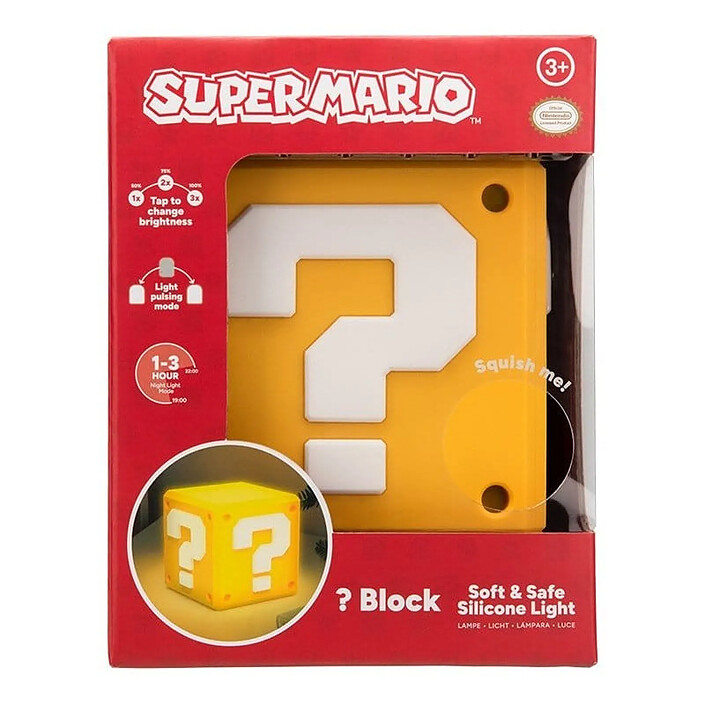 Avis Nintendo - Lampe SquishyGlo Question Block Rechargeable 13 cm