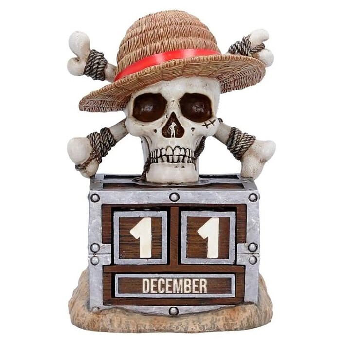 One Piece - Calendrier perpétuel Luffy Jolly Roger 16 cm