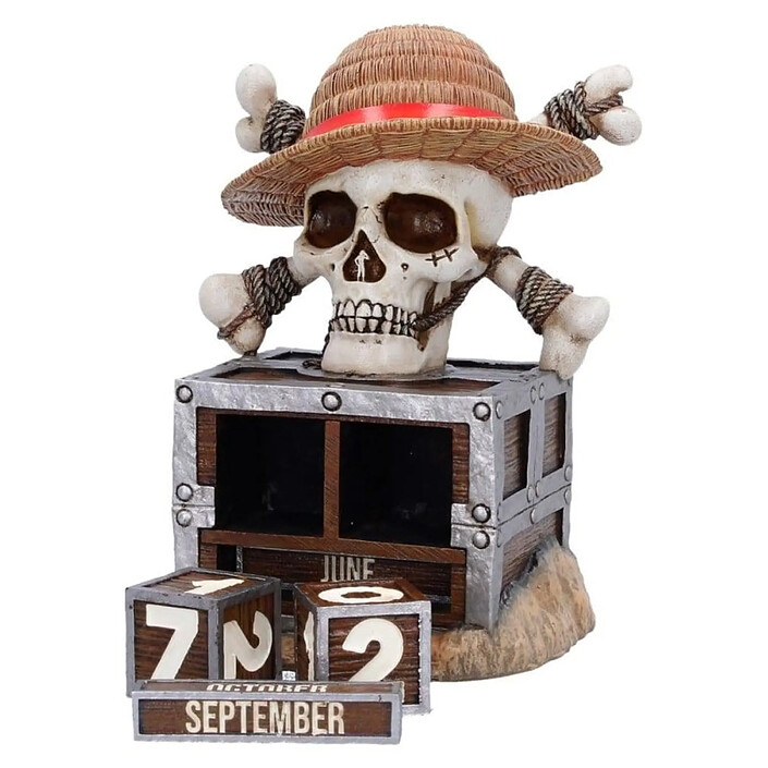 One Piece - Calendrier perpétuel Luffy Jolly Roger 16 cm pas cher