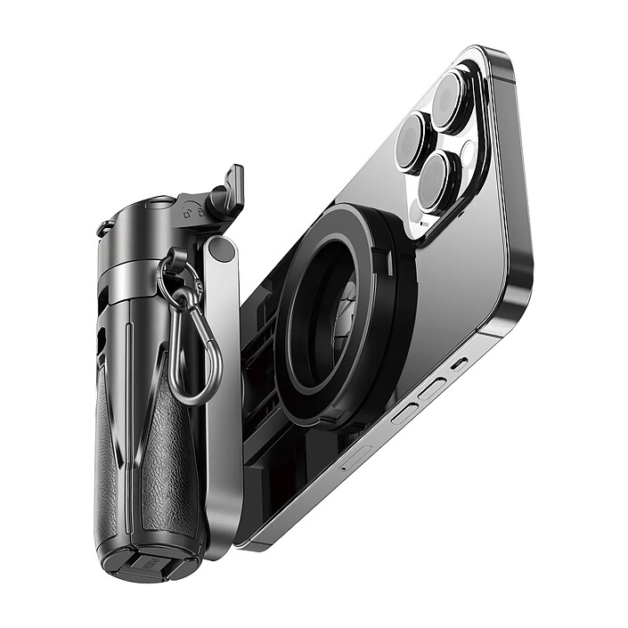 LinQ Perche Selfie MagSafe et Quadripode Ultra-Compact avec Télécommande Noir
